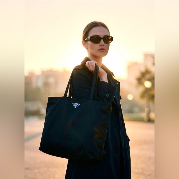 Prada Handbags - Authentic Prada Tessuto Nylon Black Tote Bag